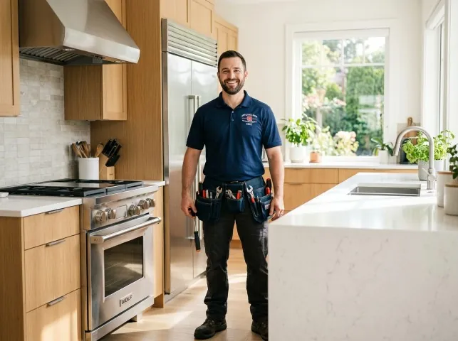 Appliance Repair Hero technician in a Annapolis Junction, MD kitchen after an appliance repair